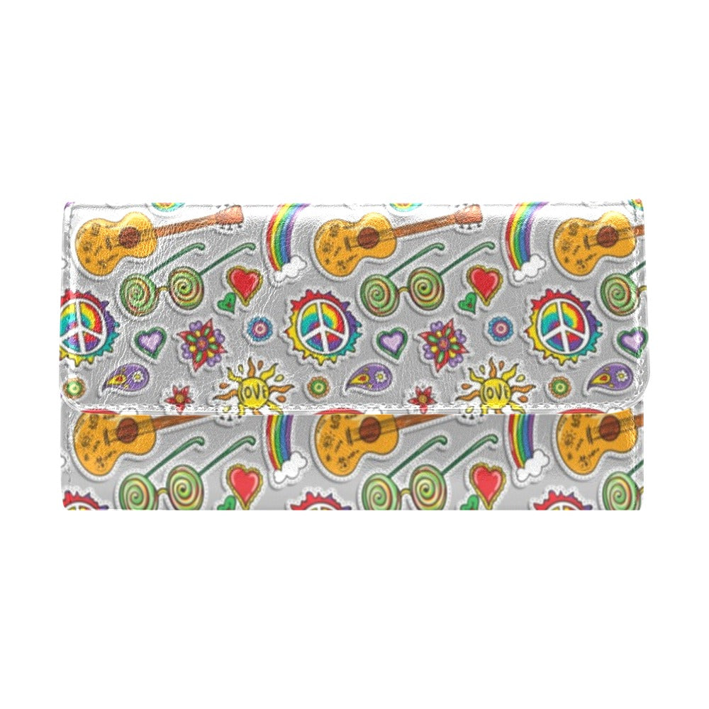 Hippie Print Design LKS306 Women's Trifold Wallet