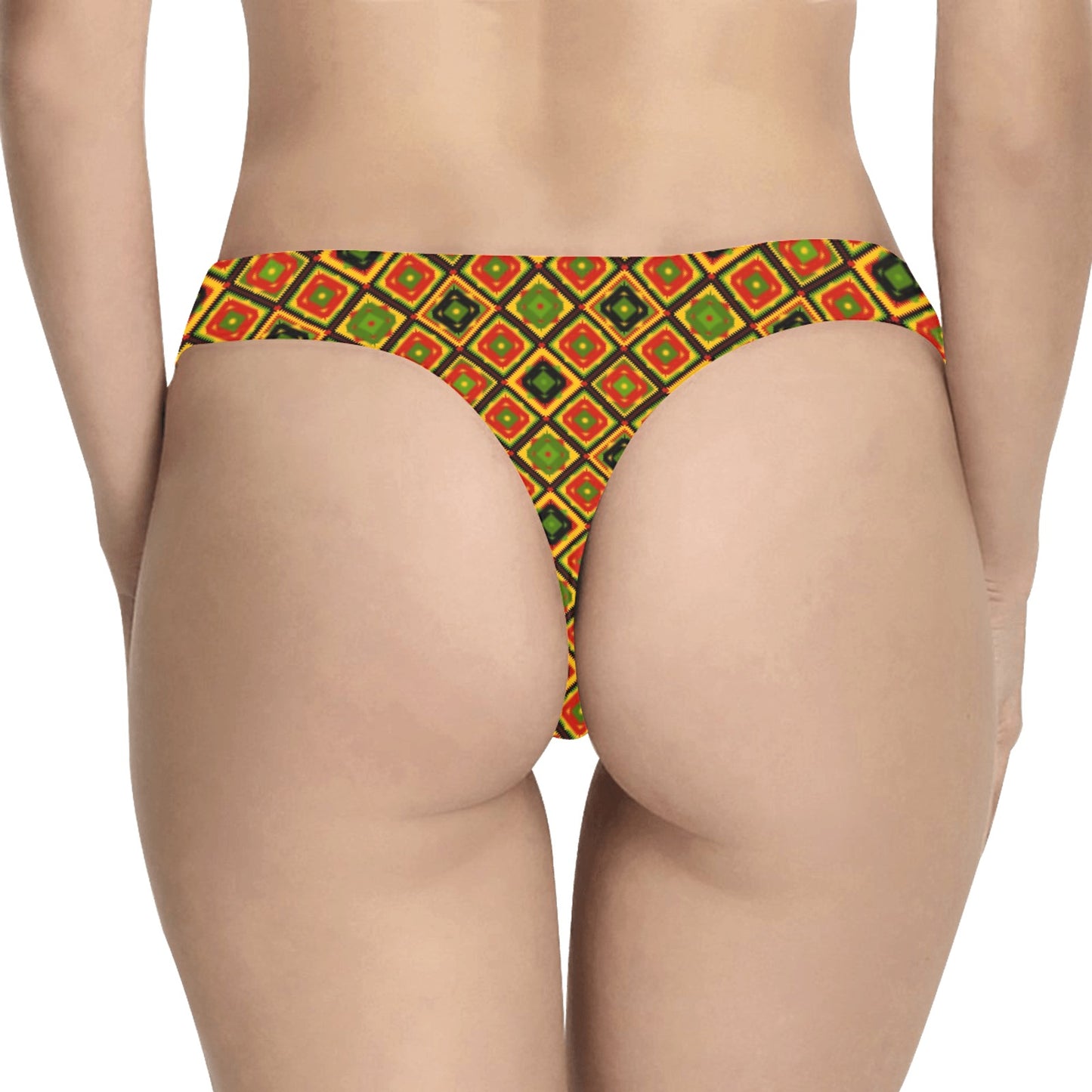Rasta Reggae Color Pattern Women's Thongs