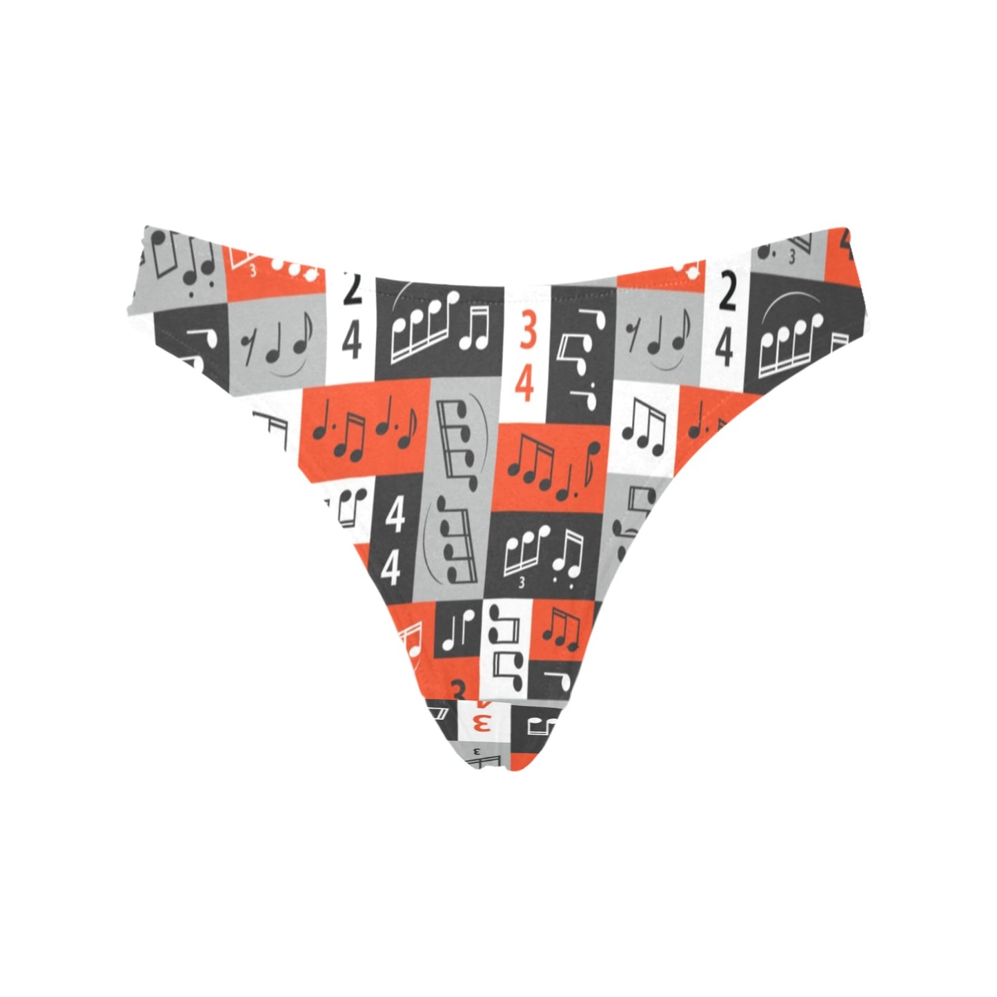 Music Note Design Themed Print Women's Thongs