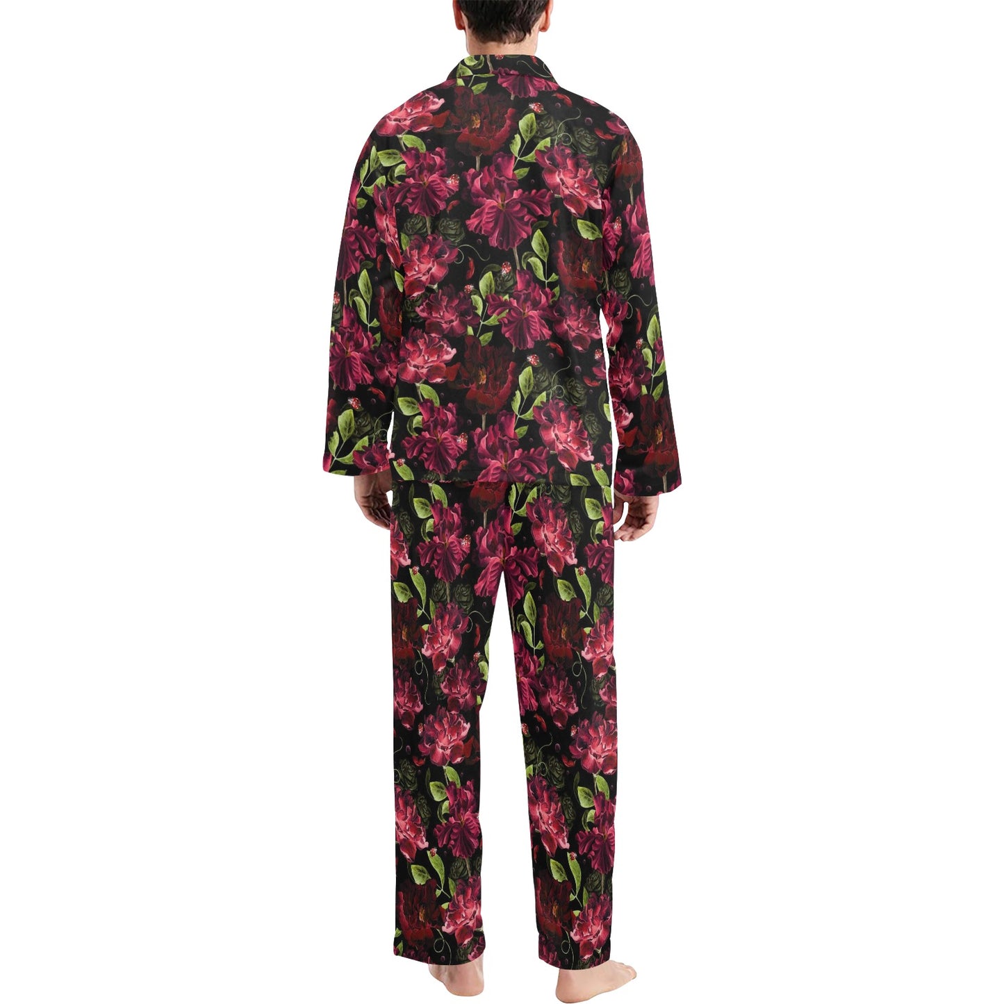 Iris Pattern Print Design IR03 Men's Long Pajama Set