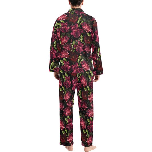 Iris Pattern Print Design IR03 Men's Long Pajama Set