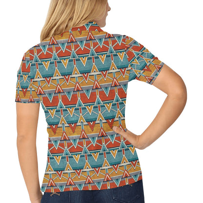Kente Print African Design Themed Women's Polo Shirt