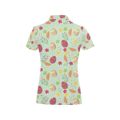 Easter Eggs Pattern Print Design RB07 Women's Polo Shirt