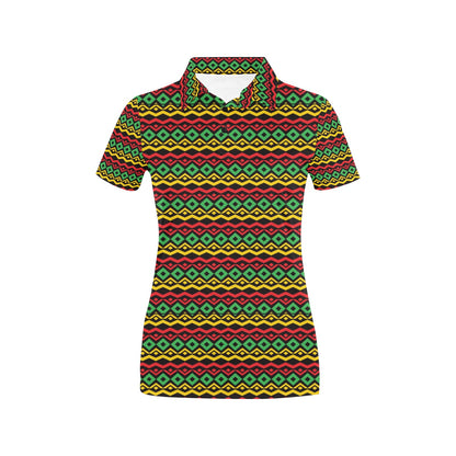Rasta Reggae Color Themed Women's Polo Shirt