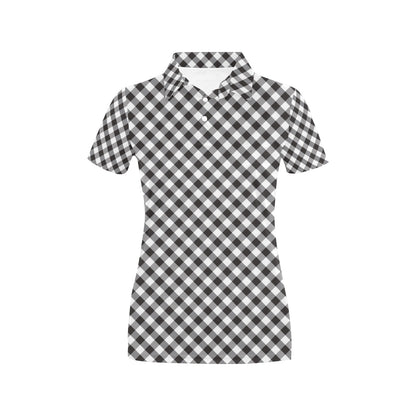 Gingham Print Design LKS402 Women's Polo Shirt