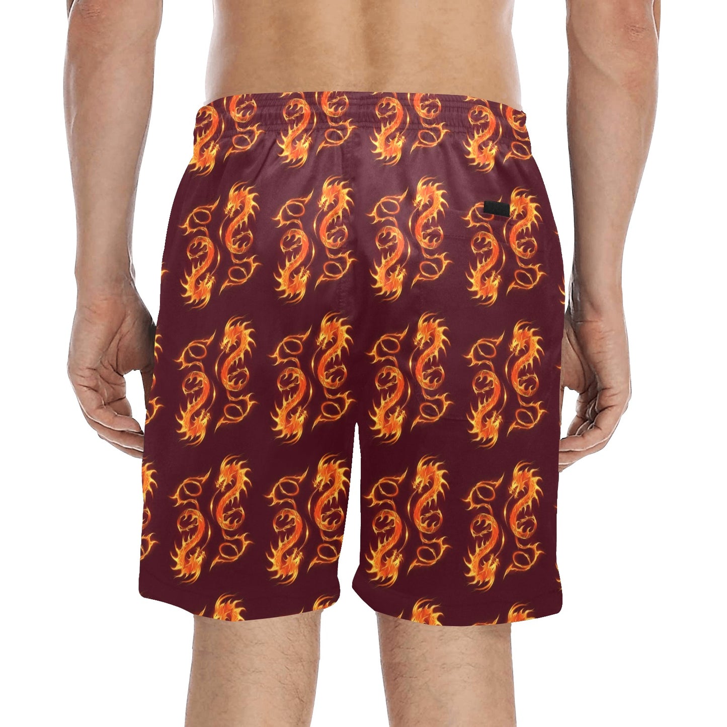 Dragons Fire Design Men's Swim Trunks Beach Shorts