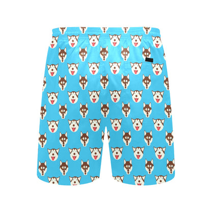 Siberian Huskies Print Design LKS306 Men's Swim Trunks Beach Shorts