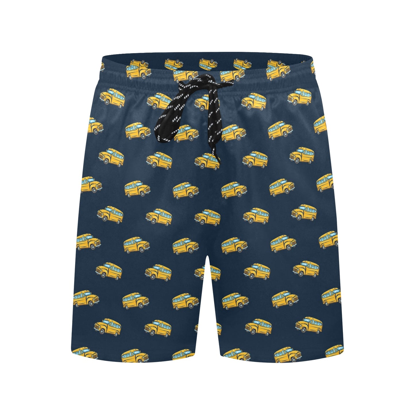 School Bus Print Design LKS304 Men's Swim Trunks Beach Shorts