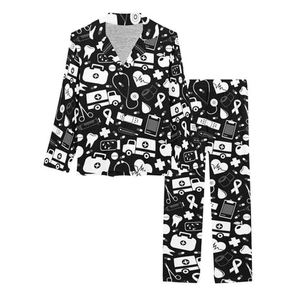 Medical Pattern Print Design 01 Women's Long Pajama Set