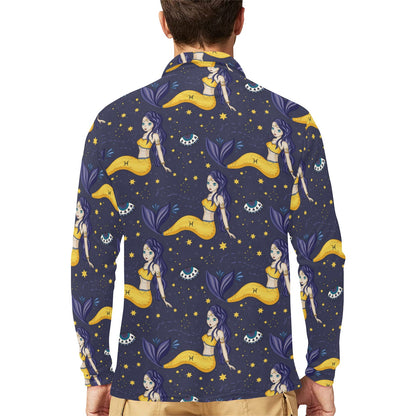 Pisces Pattern Print Design A04 Long Sleeve Polo Shirt For Men's