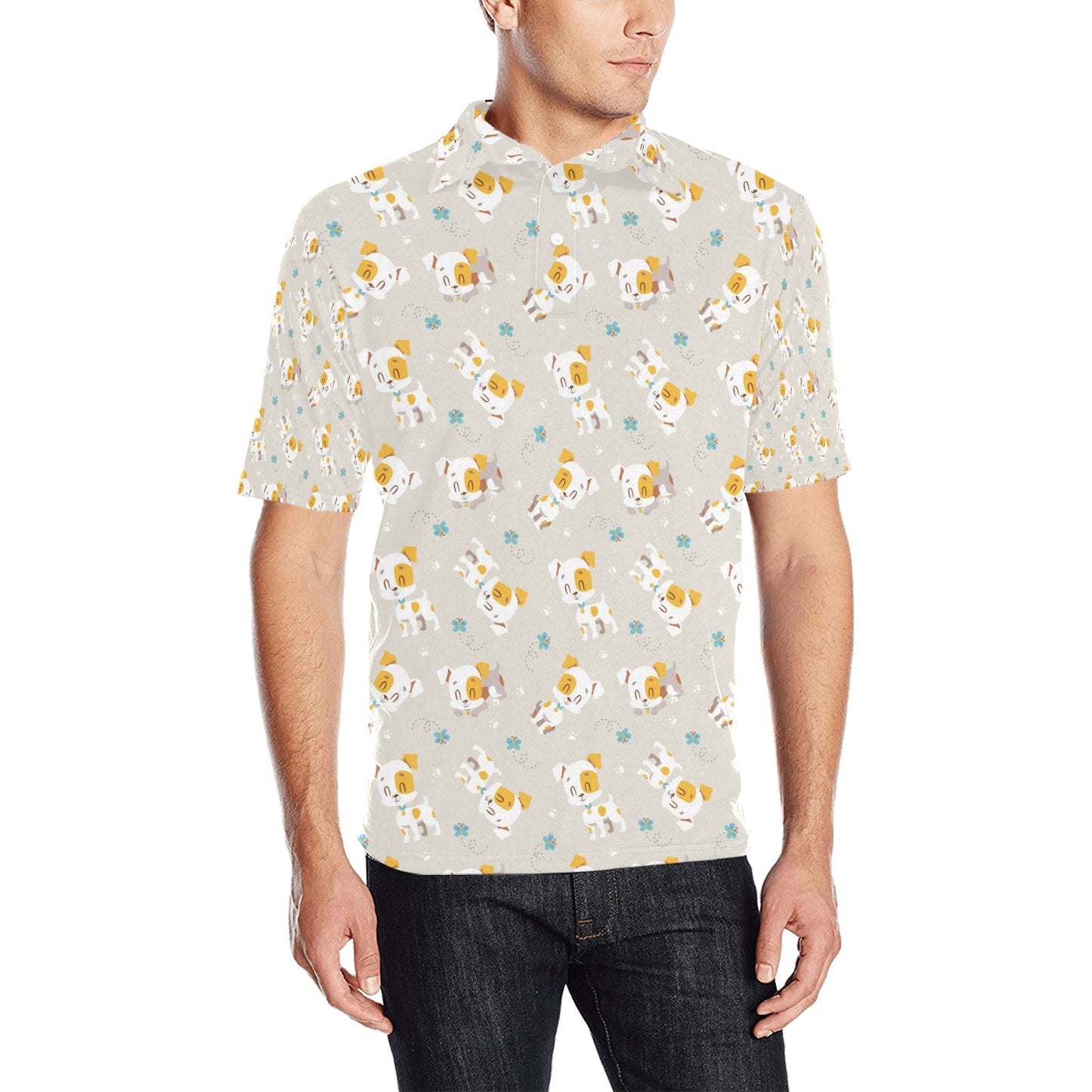 Russell Terriers Print Design LKS306 Men Polo Shirt