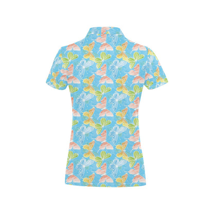 Butterfly Pattern Print Design 05 Women's Polo Shirt