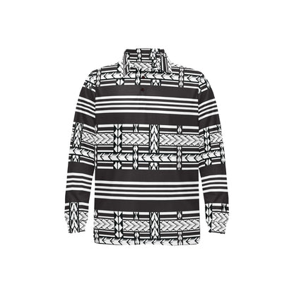 Samoan Tattoo Print Design LKS304 Long Sleeve Polo Shirt For Men's