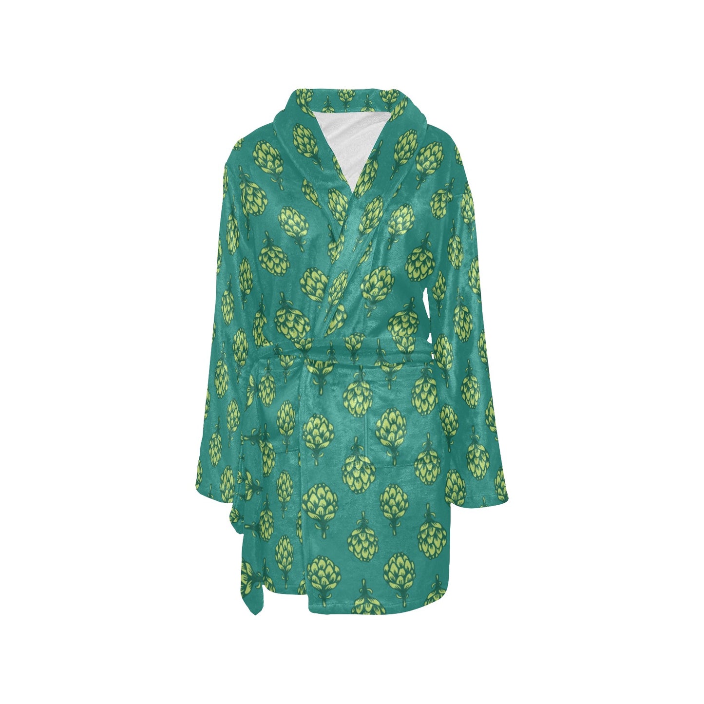 Artichoke Pattern Print Design 04 Women's Fleece Robe
