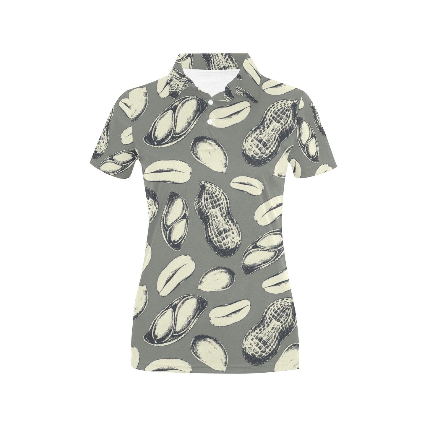 Peanut Pattern Print Design A01 Women's Polo Shirt