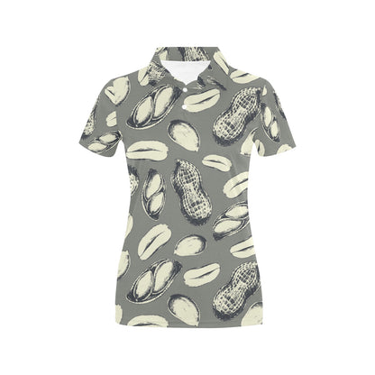 Peanut Pattern Print Design A01 Women's Polo Shirt