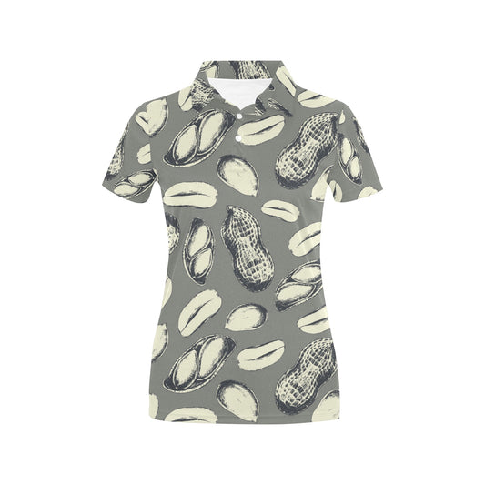 Peanut Pattern Print Design A01 Women's Polo Shirt