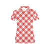 Gingham Red Pattern Print Design 01 Women's Polo Shirt