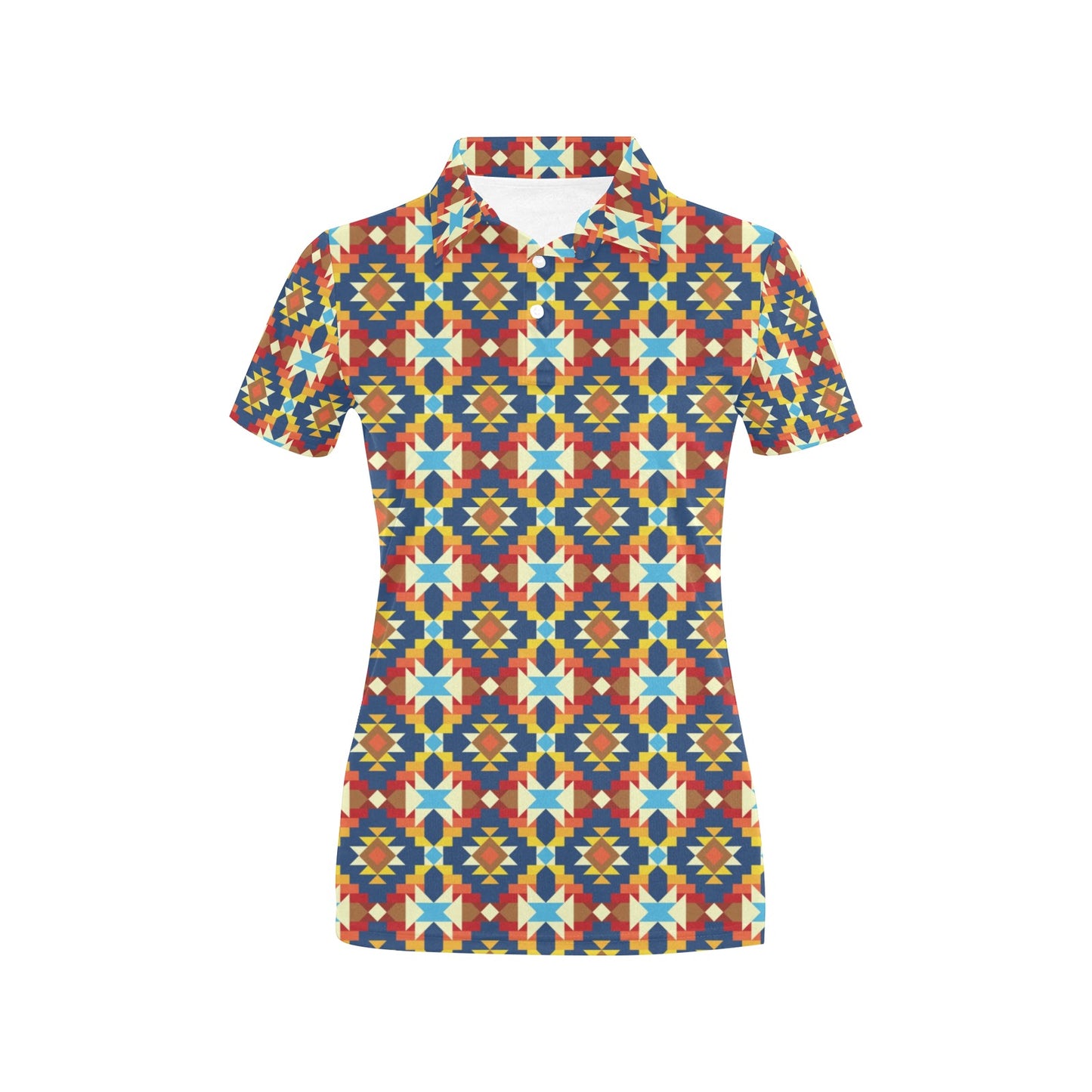 Aztec Pattern Print Design 01 Women's Polo Shirt