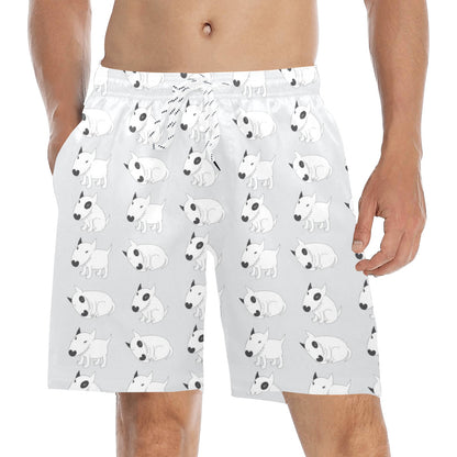 Bull Terrier hand draw Print Pattern Men's Swim Trunks Beach Shorts