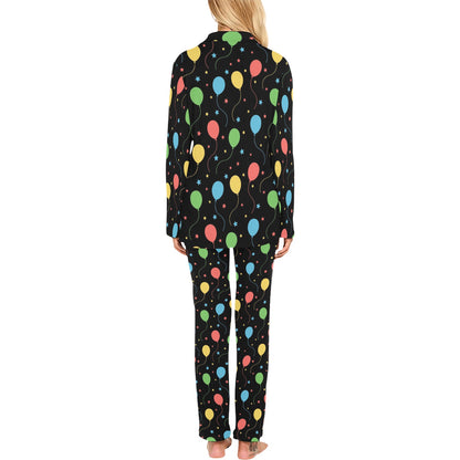 Ballon Colorful Pattern Print Design 04 Women's Long Pajama Set