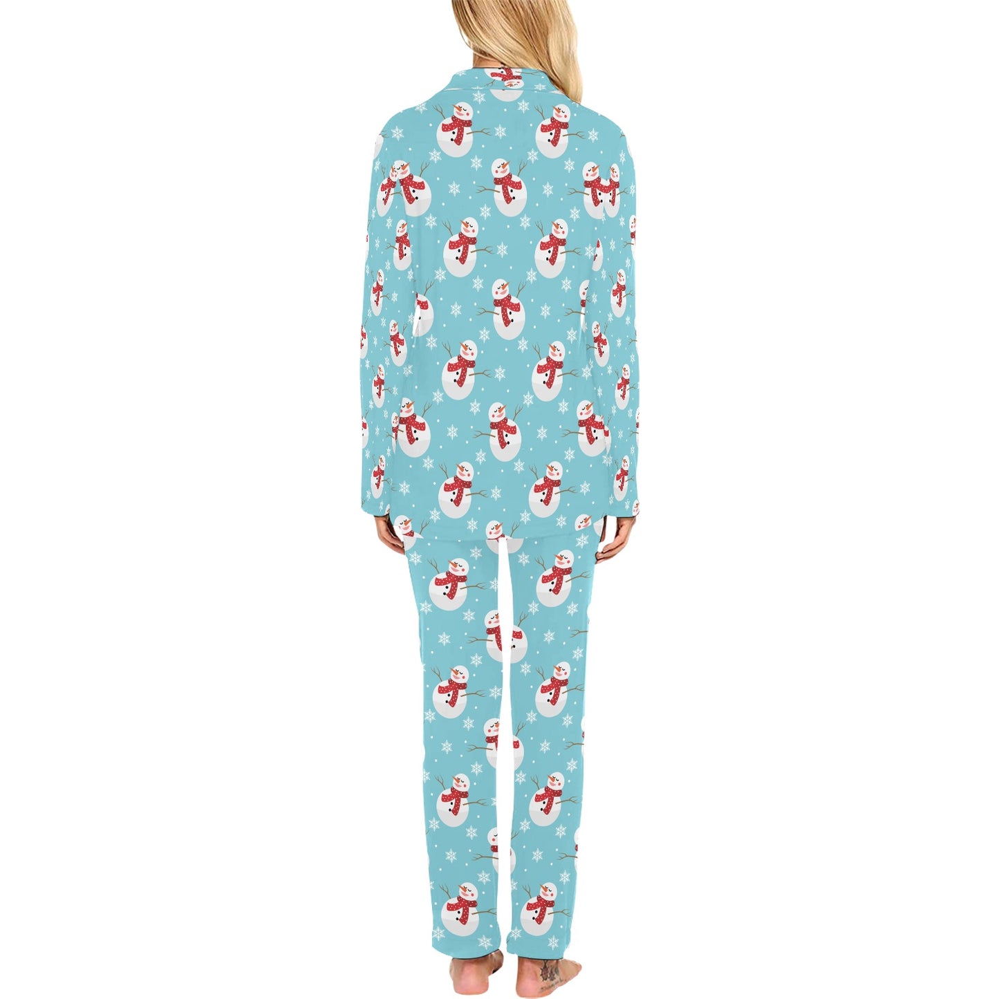Snowman Print Design LKS304 Women's Long Pajama Set