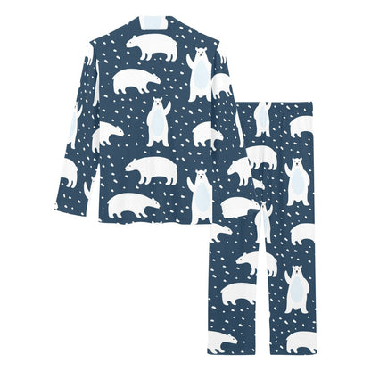 Polar Bear Pattern Print Design A02 Women's Long Pajama Set