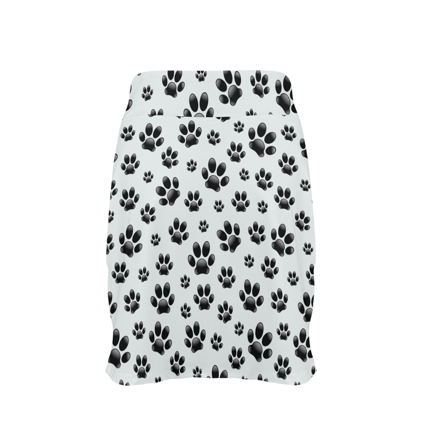 Paw Themed Print Women's Golf Skirt with Pocket