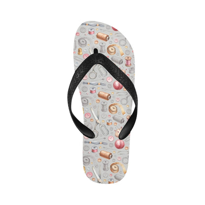 Sewing Equipment Print Design LKS302 Flip Flops