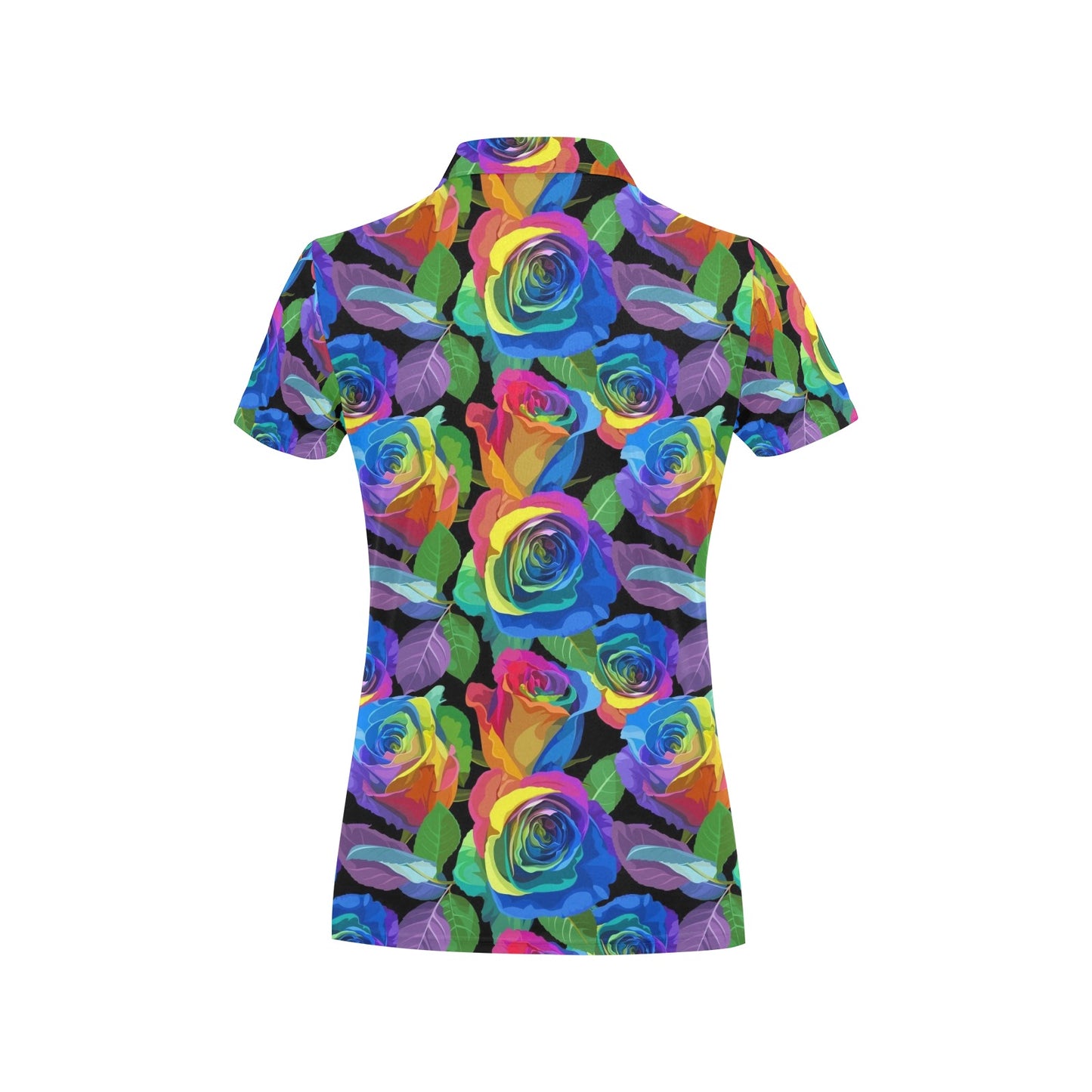 Rose Pattern Print Design RO02 Women's Polo Shirt