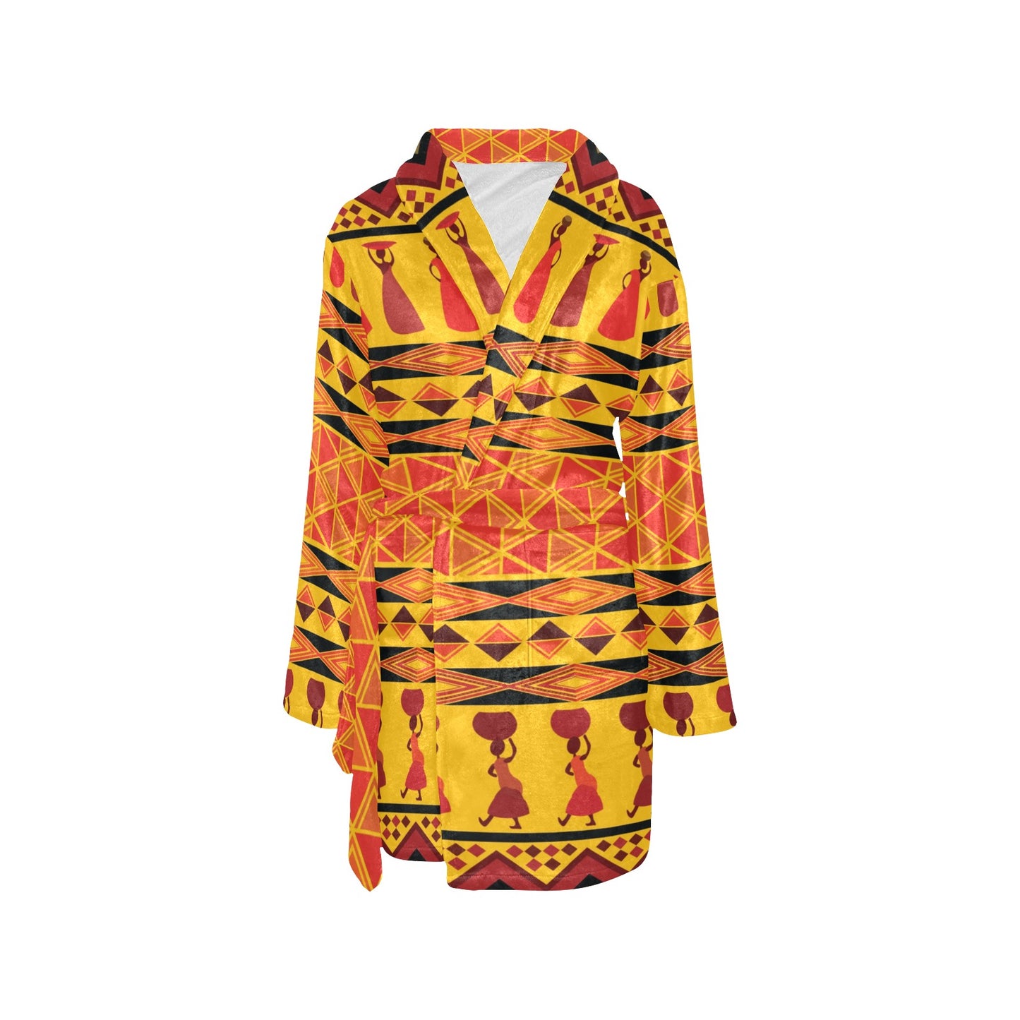 African Pattern Print Design 01 Women's Fleece Robe