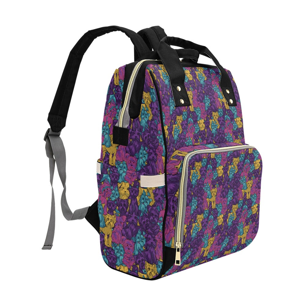 Yorkshire Terriers Print Design LKS3010 Diaper Bag Backpack