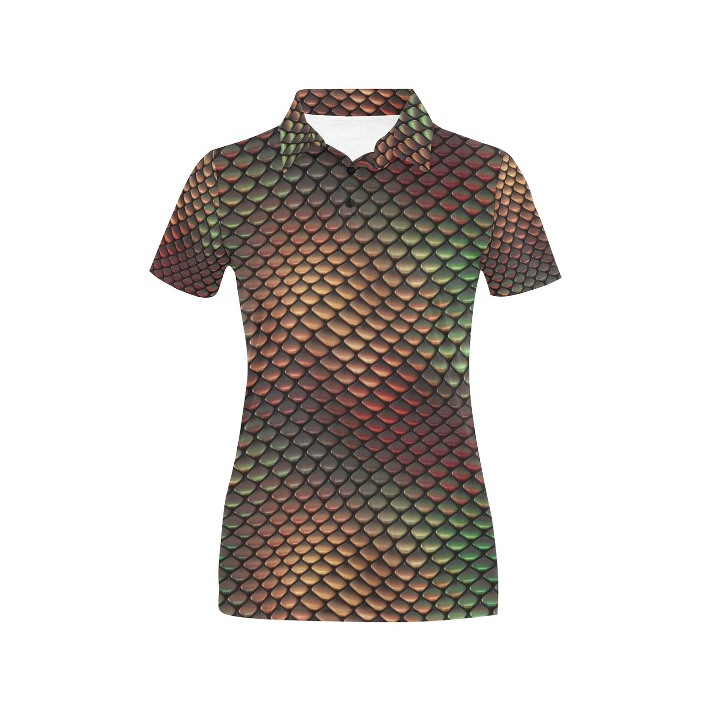 Snake Skin Colorful Print Women's Polo Shirt