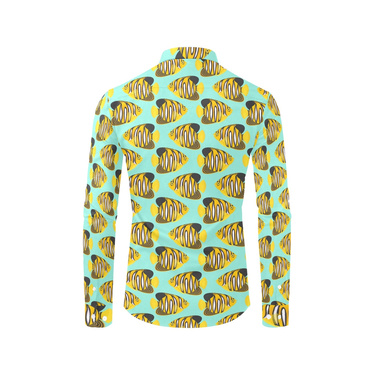 Angelfish Print Design LKS402 Men's Long Sleeve Dress Shirt