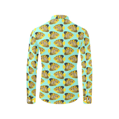 Angelfish Print Design LKS402 Men's Long Sleeve Dress Shirt