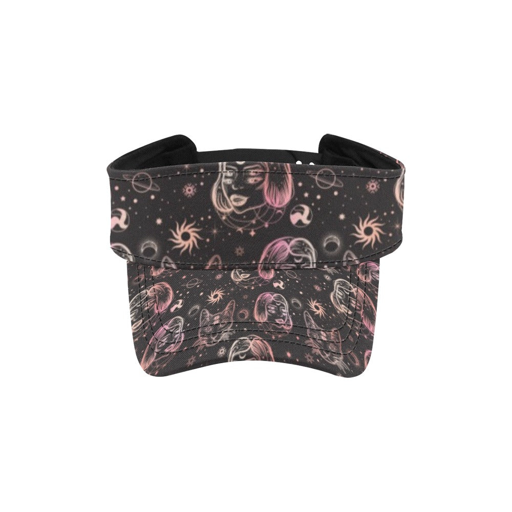 Third Eye Girl Cat Print Design LKS305 Unisex Sun Visor
