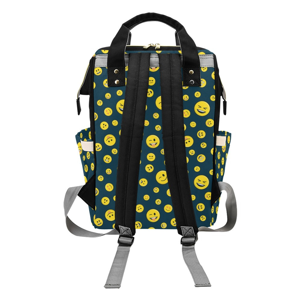 Smiley Face Emoji Print Design LKS301 Diaper Bag Backpack