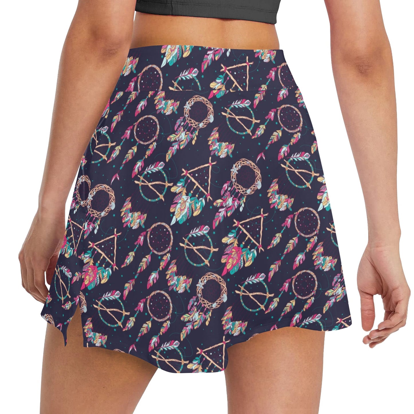 Boho Dream Catcher Colorful 17" Golf & Pickleball Skort with Pockets