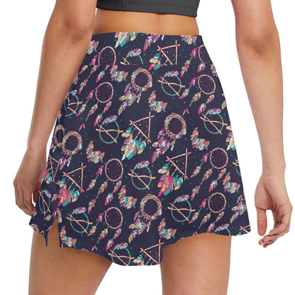 Boho Dream Catcher Colorful 17" Golf & Pickleball Skort with Pockets