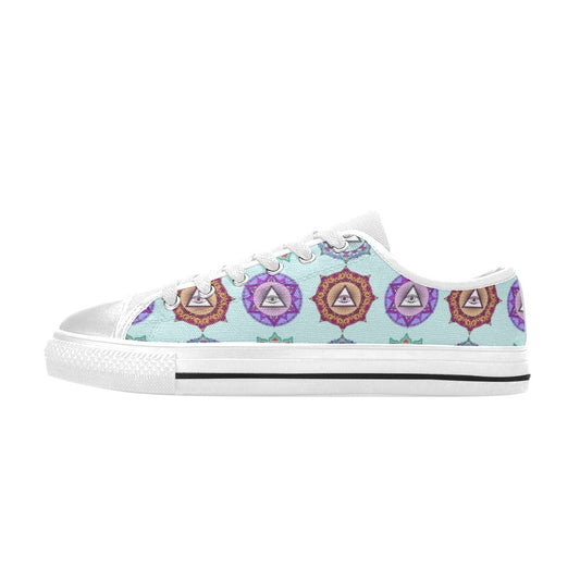 Third Eye Print Design LKS302 Women's White Low Top Shoes