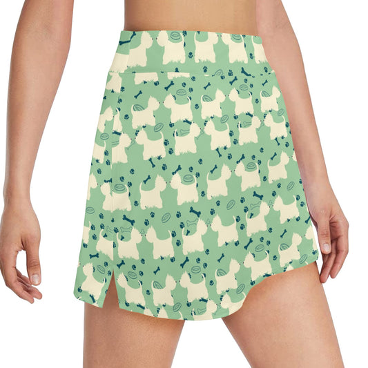 Scottish Terriers Print Design LKS302 17" Golf & Pickleball Skort with Pockets