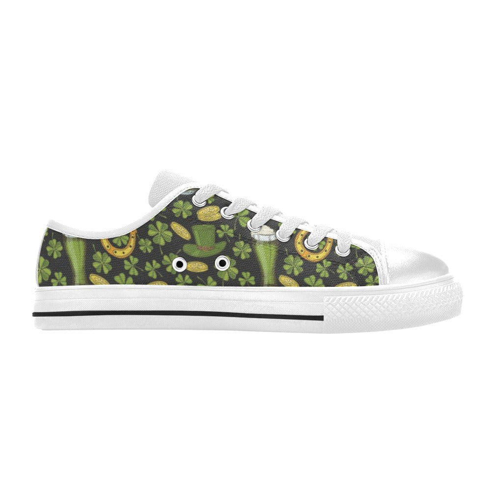St Patricks Day Print Design LKS307 Women's White Low Top Shoes