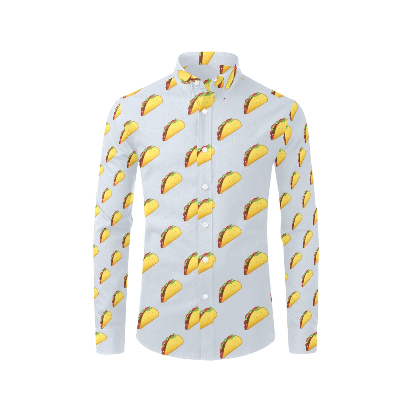 Taco Print Design LKS304 Men's Long Sleeve Dress Shirt