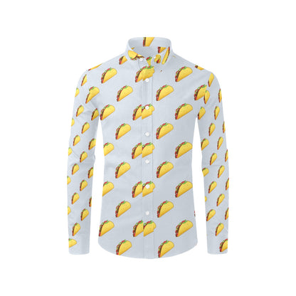 Taco Print Design LKS304 Men's Long Sleeve Dress Shirt