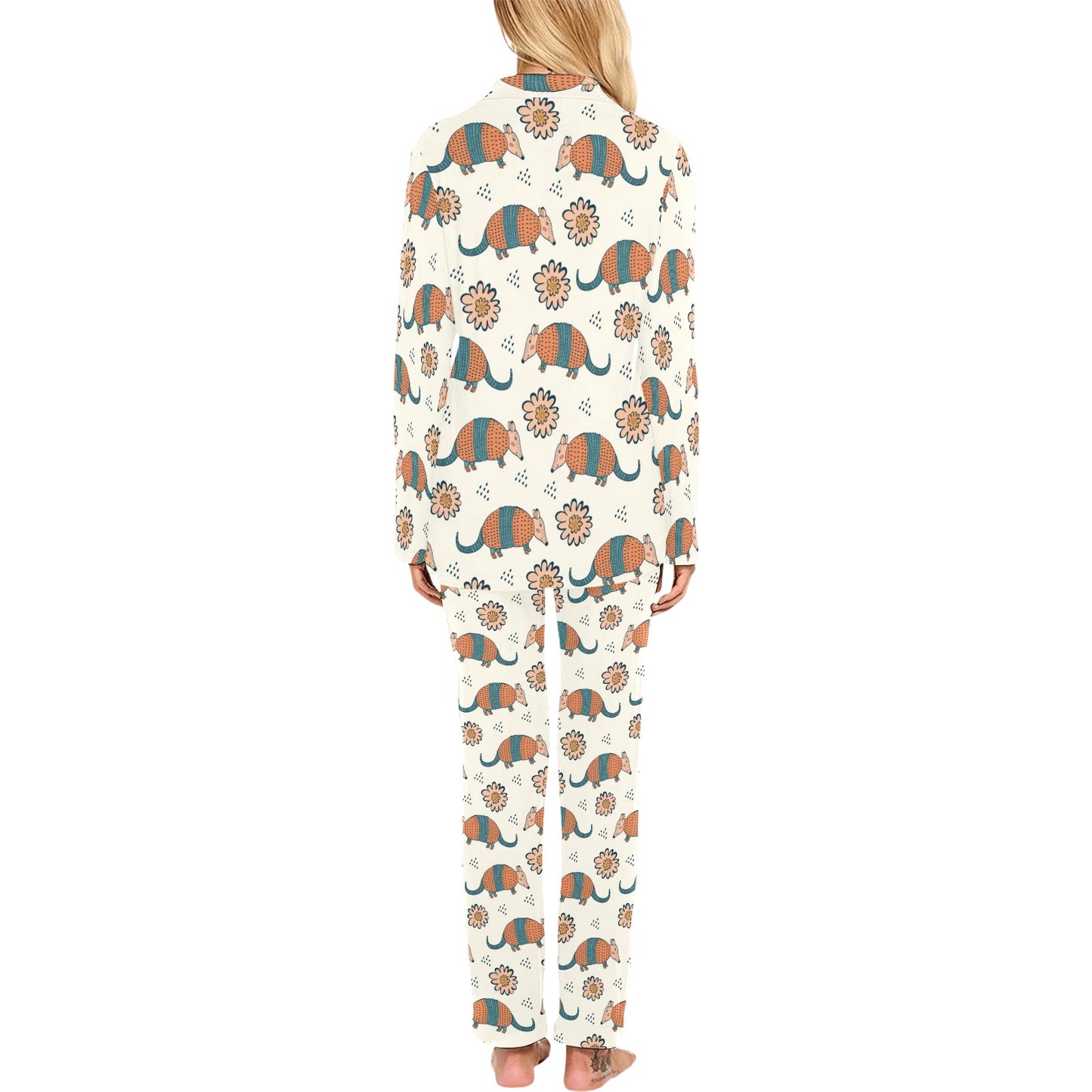 Armadillo Pattern Print Design 02 Women's Long Pajama Set