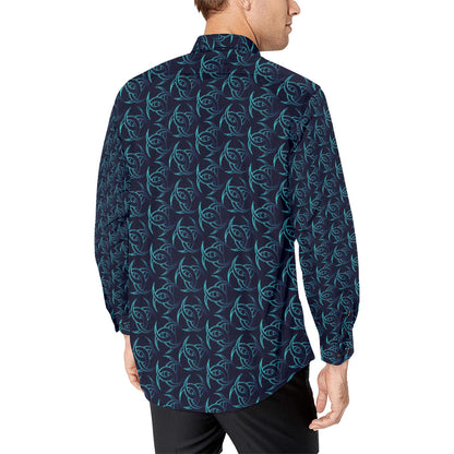 Vikings Print Design LKS302 Men's Long Sleeve Dress Shirt