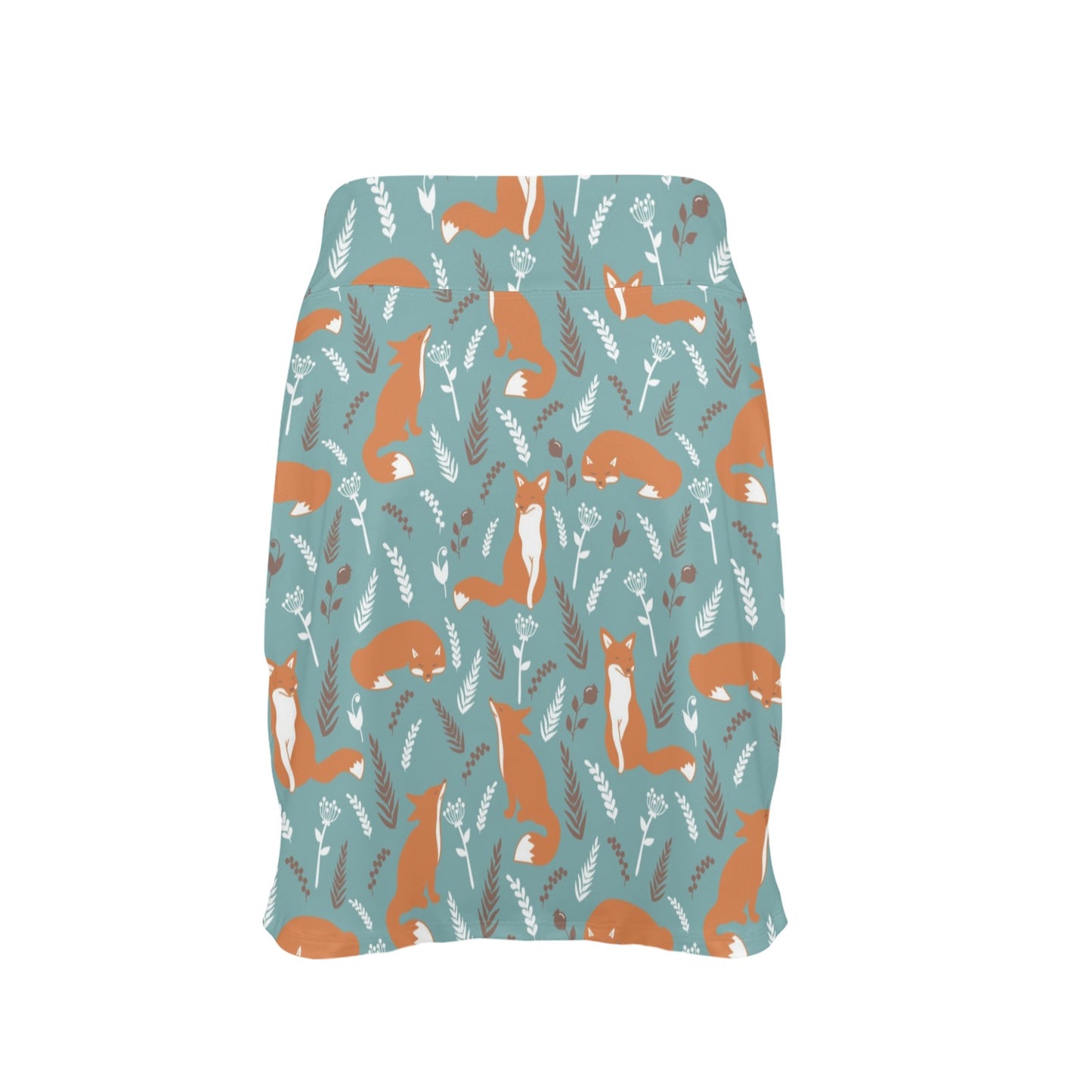 Fox Forest Print Pattern 17" Golf & Pickleball Skort with Pockets