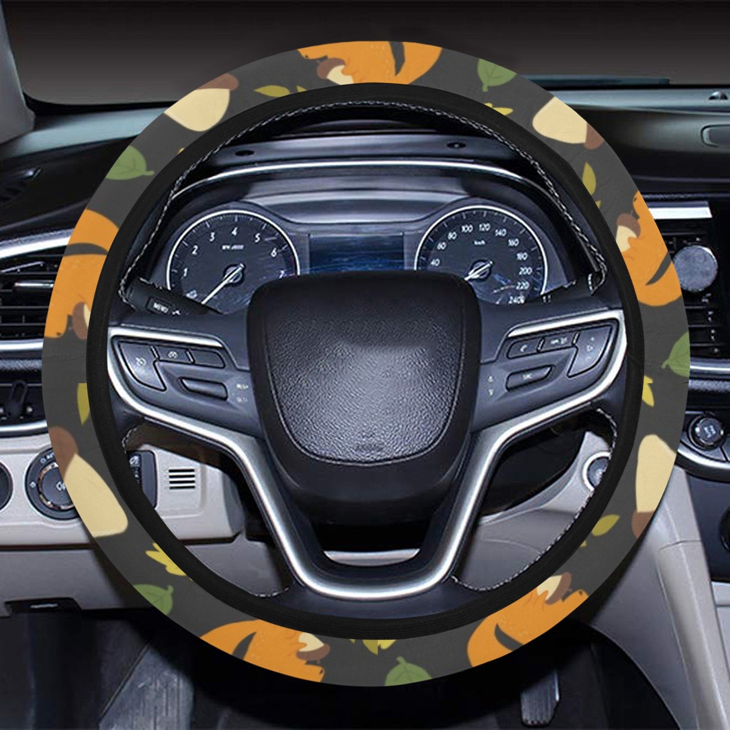 Squirrel Print Design LKS301 Steering Wheel Cover with Elastic Edge