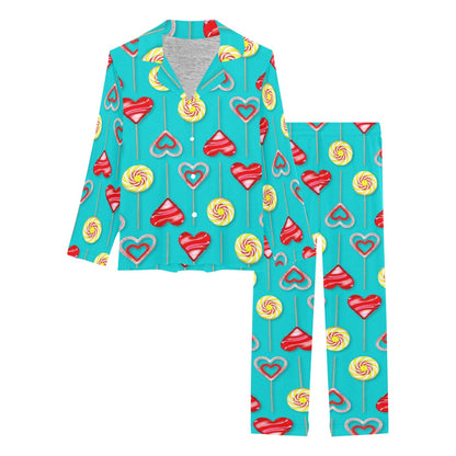 Lollipop Pattern Print Design LL06 Women's Long Pajama Set