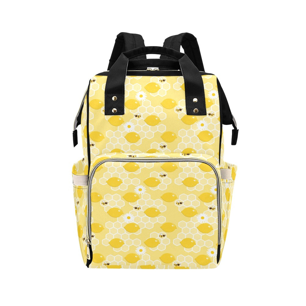 Honey Bee Honeycomb Print Design LKS3010 Diaper Bag Backpack